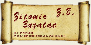 Žitomir Bažalac vizit kartica